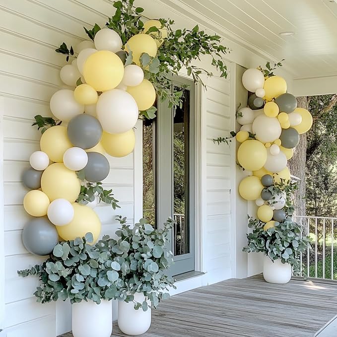 RUBFAC 87pcs Pastel Yellow Balloons Different Sizes 18 12 10 5 Inches - Image 7