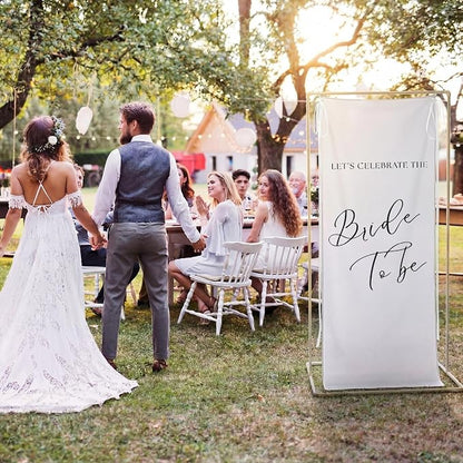 Yousoontic Bride to Be Linen Rustic Bridal Shower Welcome Banner Plain Ceremony - Image 5