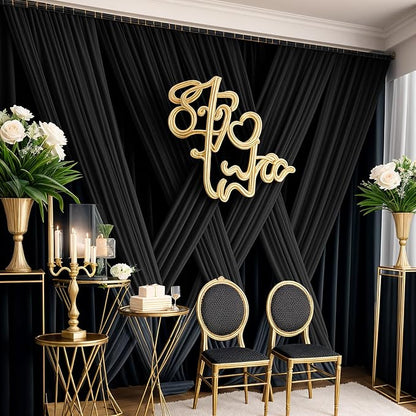 20×14ft Wrinkle Free Black Backdrop Curtain - Image 7