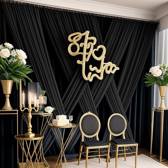 50×14ft Wrinkle Free Black Backdrop Curtain - Image 5