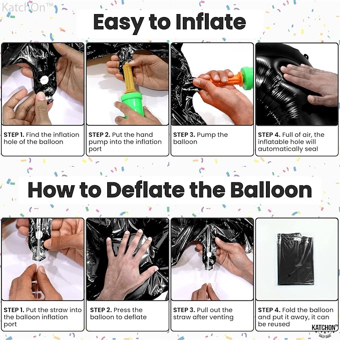 KatchOn Black Number 1 Balloon 40 Inch, Happy Birthday Balloon | Large Mylar - Image 3