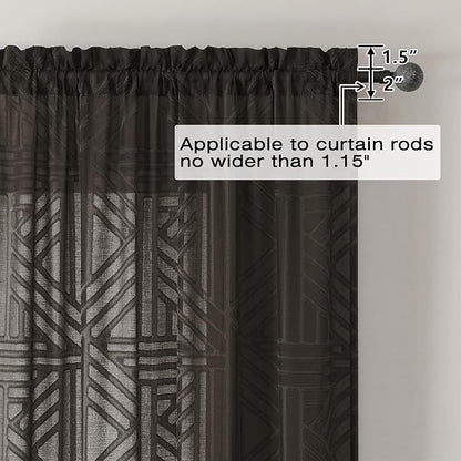 Simplebrand Chocolate Semi-Sheer Curtains, 42x96 Inch, 2 Panels, Light Filtering - Image 4
