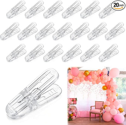 20 Pack Balloon Clips for Balloons Arch, Transparent Balloon Arch Clips for by Unknown