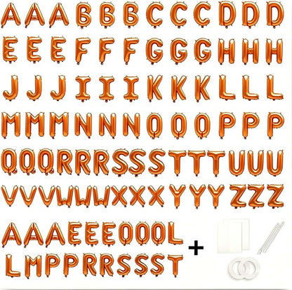 98 Pcs Orange Letter Balloons, Custom 3 Set A-Z Set - Image 2