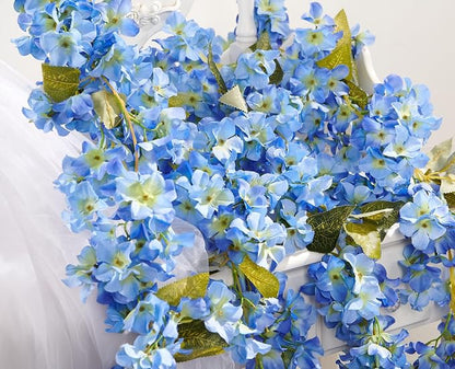 Artificial Flower Garland 2pcs 5.6ft Hydrangea Vine Decor, Hanging Faux - Image 9