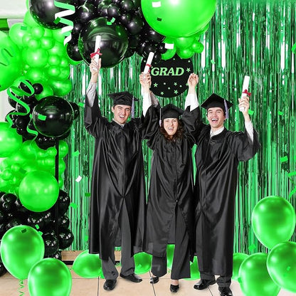 TenLaitech 3 Pack 3.3 x 9.9 ft Green Foil Fringe Curtains Party Supplies | - Image 8