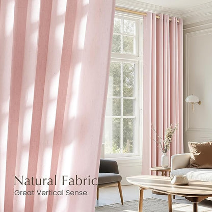 NICETOWN Thick Linen Light Pink Curtains - Image 5