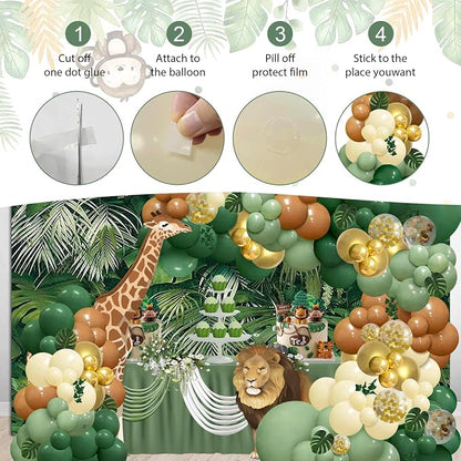 148 pcs Safari Jungle lion Balloon Arch Kit - Image 4