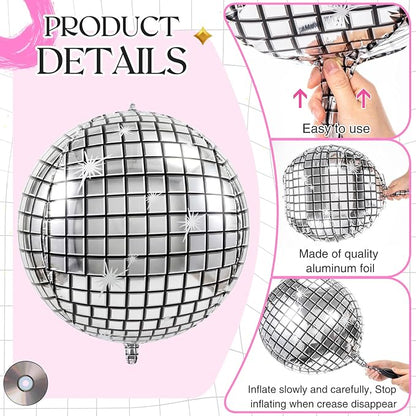 Jenaai 30 Set Round Foil Balloons Bulk 22 Inch 4d Metallic Giant Balloons Set - Image 3