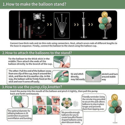 4 Sets Sage Green Brown Balloons Stand - Image 5