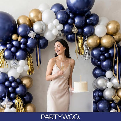 PartyWoo Navy Blue Balloons 155pcs Dark Blue Color 18 12 10 5 Inch | Balloons - Image 9
