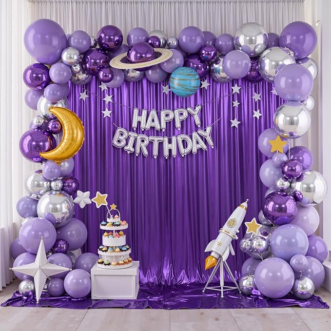 gogoparti 20x10FT Purple Sequin Backdrop Curtain - Image 5