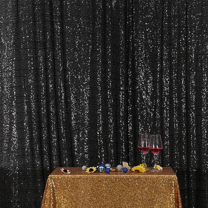 Eternal Beauty Black 3mm Sequin Backdrop 8x10 Ft - Image 4