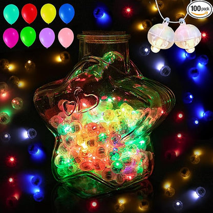 100Pcs Balloon Lights with Short Hanging Strings, 5 Mix Colors Mini LED Light by ZGWJ
