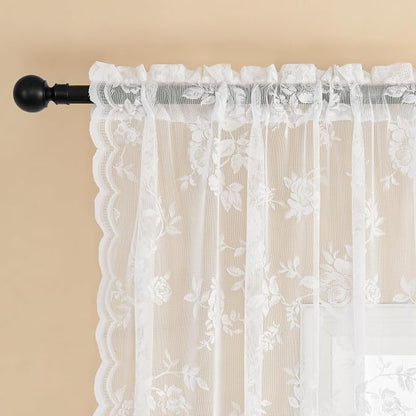 SEEKRIGHT White Kitchen Cafe Curtains - Image 5