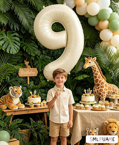 40 Inch Beige Number 9 Balloons - Image 3