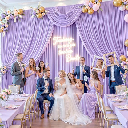 10x12 Lavender Backdrop Curtains - Image 2