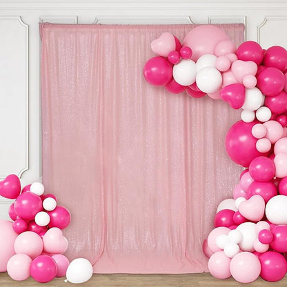 PartyDelight Pink Sequin Backdrop 6x6ft Sparkly Photo Curtain | 4 Inch Rod - Image 4