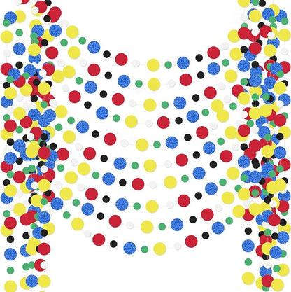 Outus 10 Pieces Colorful Circle Garland Banner Hanging Paper Dot Decorations by Outus