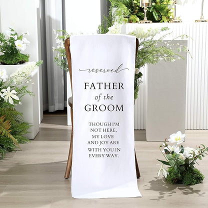 HunnmingRe Father of the Groom Wedding Memorial Reserved Chair Sign Banner in - Image 5