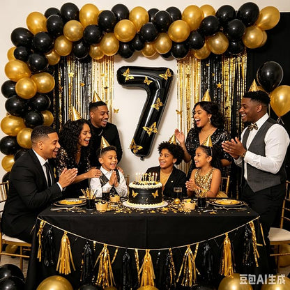 40 Inch Black Number 7 Balloon - Image 4
