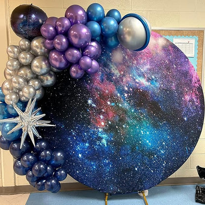 Outer Space Balloons, 12 Inches Galaxy Blue Purple Balloons - Image 4
