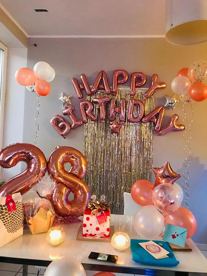 16" Rose Gold Letter Number Balloons, Happy Birthday & 2 Sets of A-Z 0-9 - Image 4
