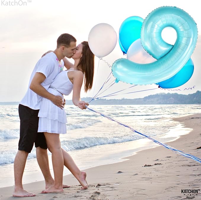 KatchOn, Giant Light Blue Number 9 Balloon - Image 6