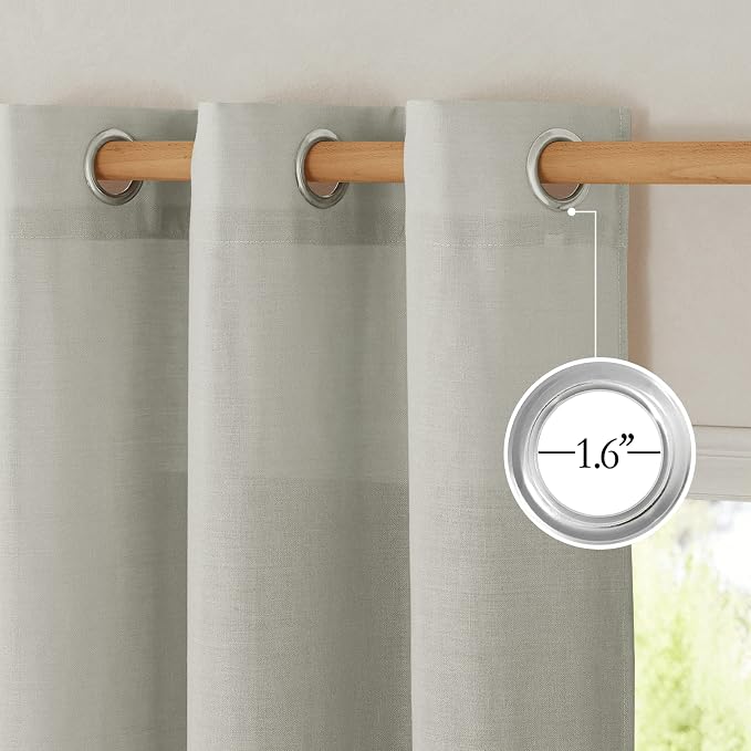 NICETOWN Gray Linen Curtains 108 inches Long - Image 2