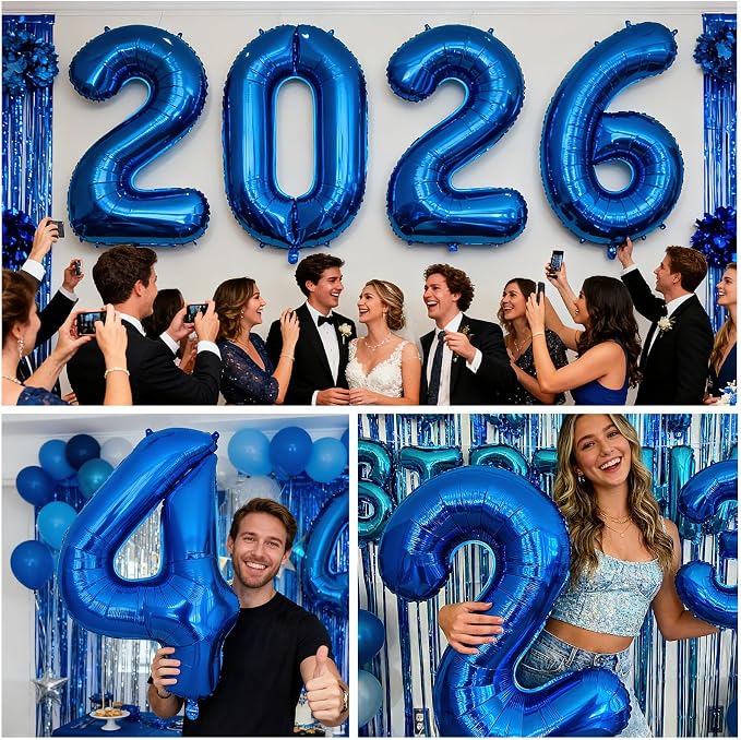 40 Inch Navy Blue 8 Balloon for 8th Birthday Party, Helium Giant Foil Number 8 - Image 8