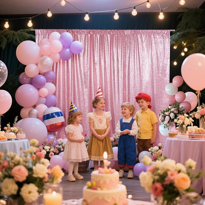 SquarePie 6x6ft Fuchsia Pink Sequin Backdrop, High Density Non-Transparent - Image 4
