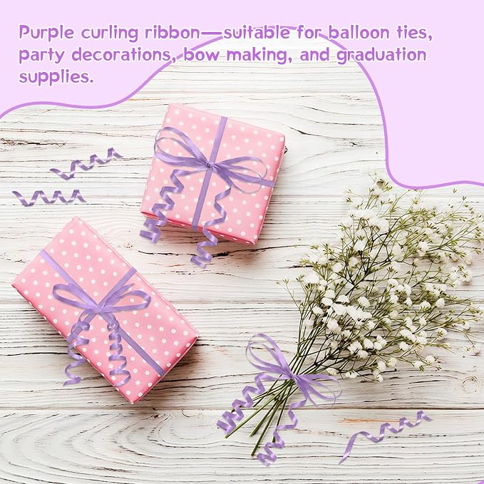 500 Yards Curling Ribbon， Light Purple Balloon String Ribbon，for Gift - Image 7