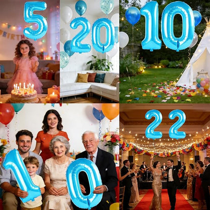 40 Inch Number 5 Balloons for 5th Birthday Party Decorations, 0-100 Jewelry - Image 7