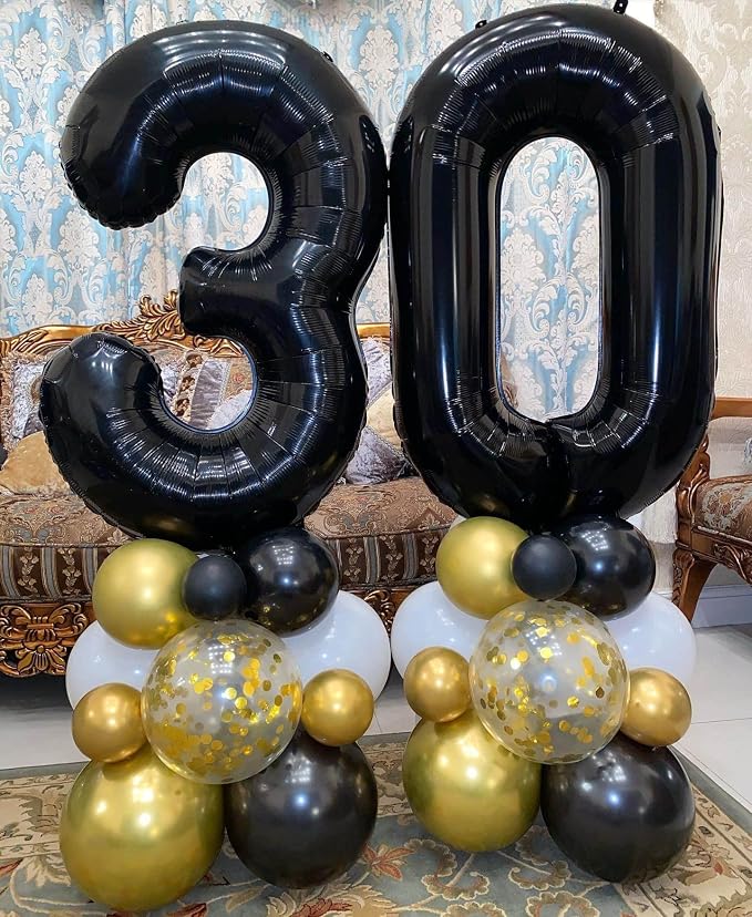 40 Inch Black 19 Balloons Giant Number 19 Balloons Black 19 Birthday Balloons - Image 6