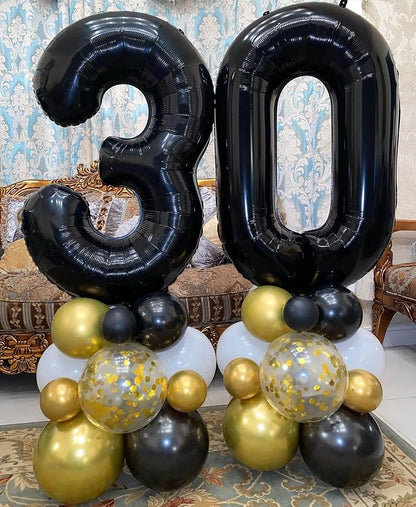 40 Inch Black 27 Balloons Giant Number 27 Balloons Black 27 Birthday Balloons - Image 6