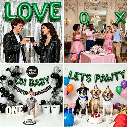 36 Pcs Green Letter Balloons, Custom A-Z Set - Image 6