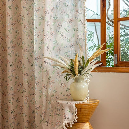 ENJOYBRIDAL Floral Bedroom Curtains 84 Inch Length 2 Panels Set Farmhouse Semi - Image 7