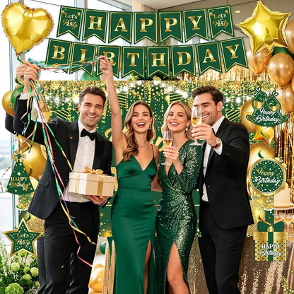 Green Gold Birthday Decorations Set - Image 6
