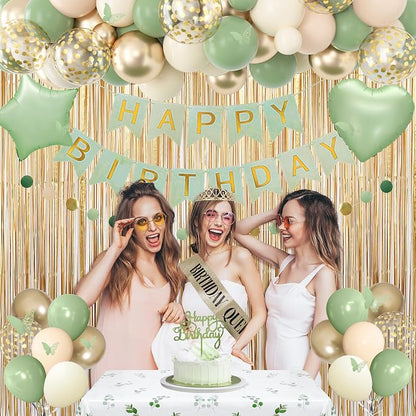 Amandir Sage Green Birthday Decorations - Image 5