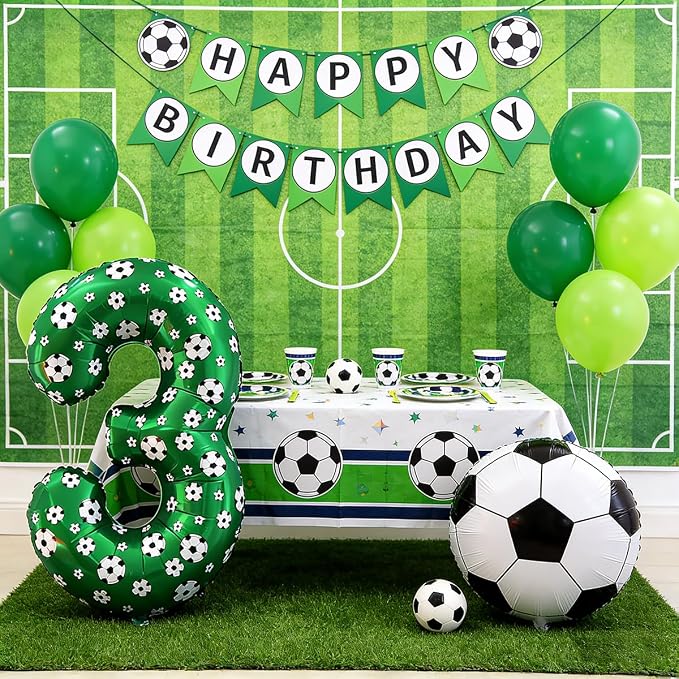 40 Inch Soccer Number 6 Balloons Large Foil Balloon Number 6 Birthday Deco | - Image 6