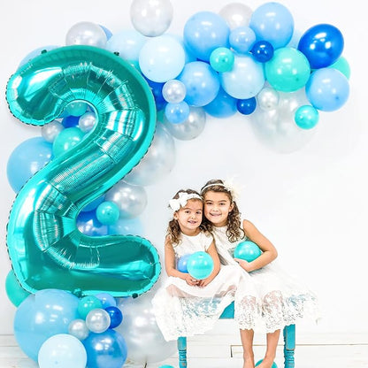 KatchOn Aqua Blue Number 2 Balloon 40 Inch 2nd Birthday Decorations - Image 3