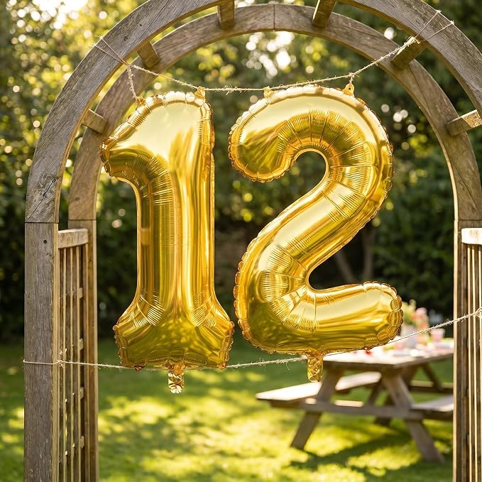 Number 12 Balloon Foil Mylar Balloons - Image 3