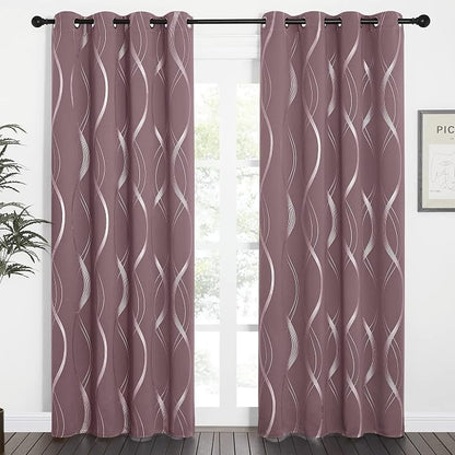 NICETOWN Dry Rose Blackout Curtain Panels 84 - Image 2