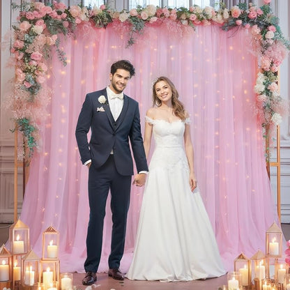 20x10ft Baby Pink Tulle Backdrop Curtain - Image 4