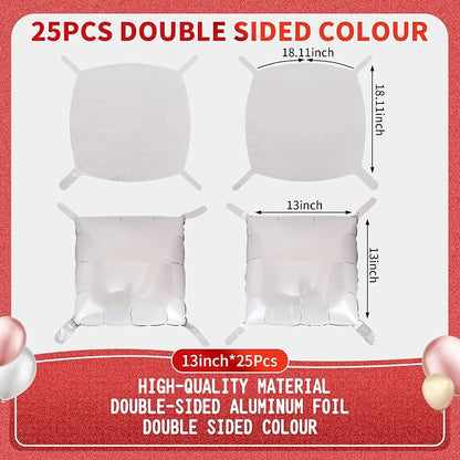 50 Pcs Square Foil Balloons 22 Inch Square Mylar Balloons, Metallic Square - Image 7