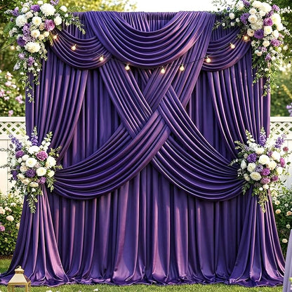 20ft×12ft Deep Purple Backdrop Curtains - Image 2