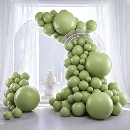 RUBFAC Sage Green Balloons 129pcs Different Sizes 18 12 10 5 Inch, Olive Green by RUBFAC