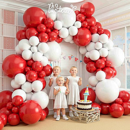 412Pcs Red and White Balloon Garland Arch kit, 18 12 10 5 Inch Different Size - Image 6