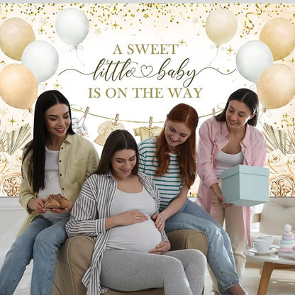 Boho Baby Shower Banner Neutral Gold Baby Shower Party Decorations A Sweet - Image 6