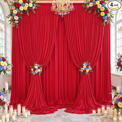 20×14ft Wrinkle Free Red Backdrop Curtain by ENJOYYOURPARTY